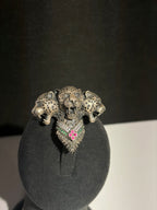 Trio Panther 925 Sterling Silver Brooch