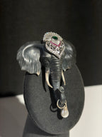Royal Elephant Crown 925 Sterling Silver Brooch